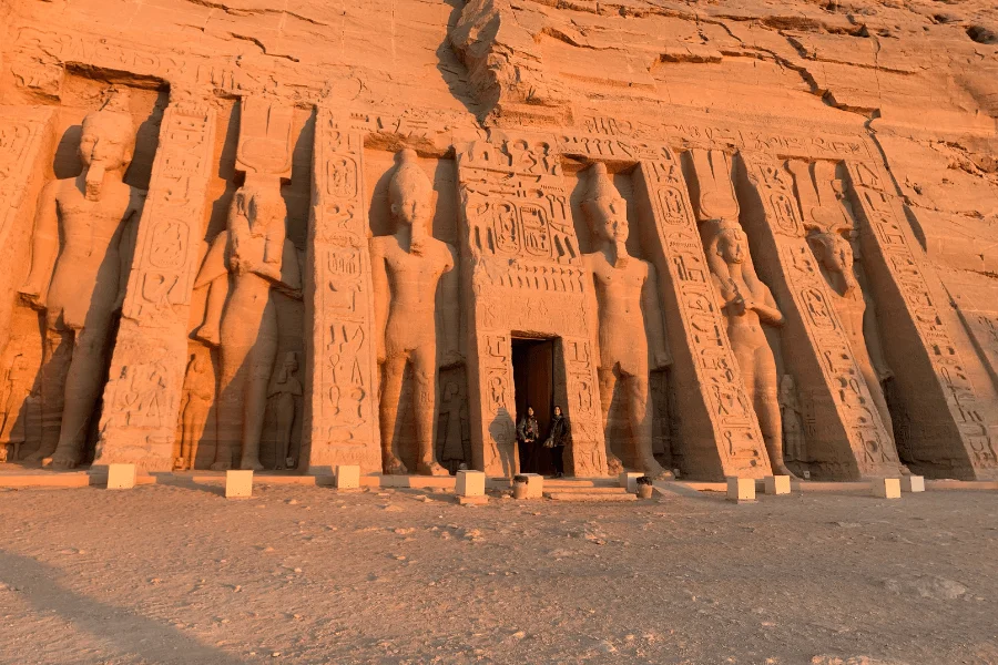 Statues of Ramses II at the entrance of Abu Simbel Temple