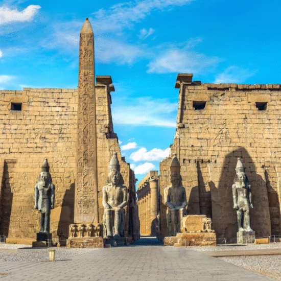 Columns of Luxor Temple at sunset