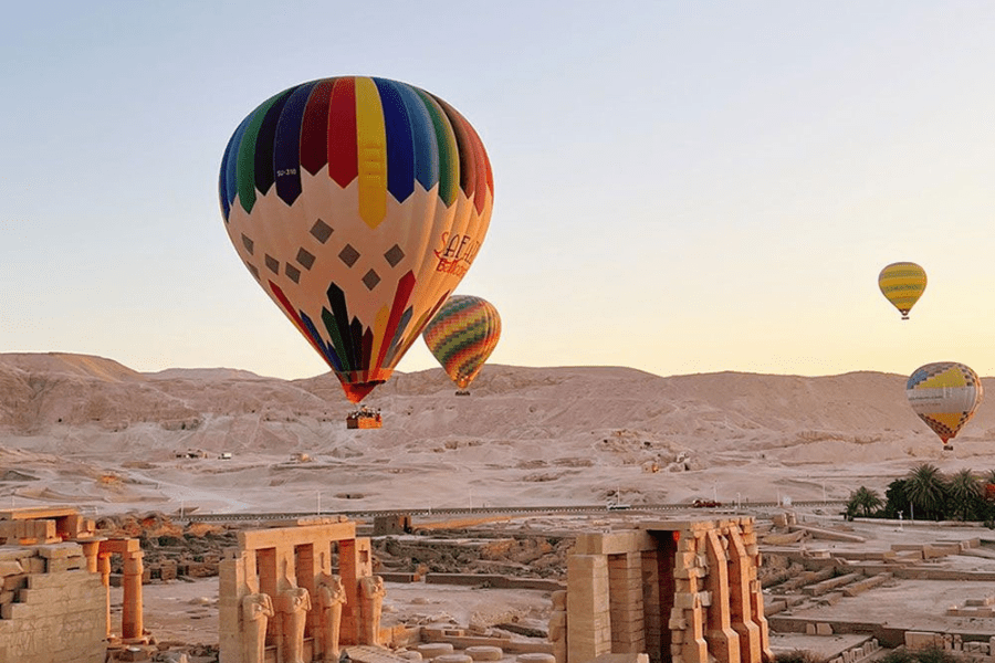 Scenic view of ancient ruins in Luxor at sunset - 4 Days Egypt Easter Nile Cruise Tour.