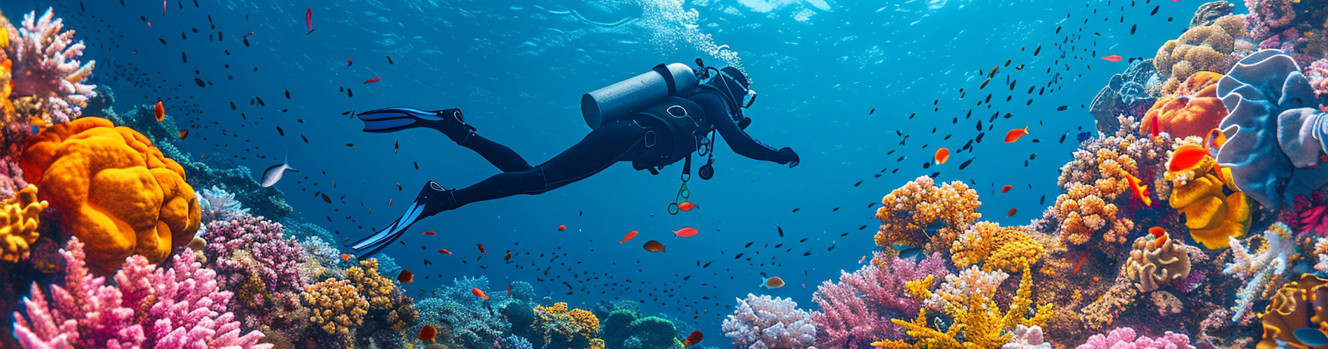 Scuba diver exploring coral reefs in Hurghada - 9 Days Egypt Easter Nile Cruise Tour including Cairo & Hurghada