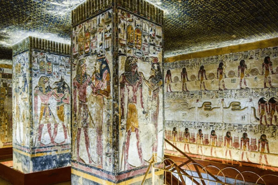 Tomb entrances in the Valley of the Kings, Luxor, Egypt