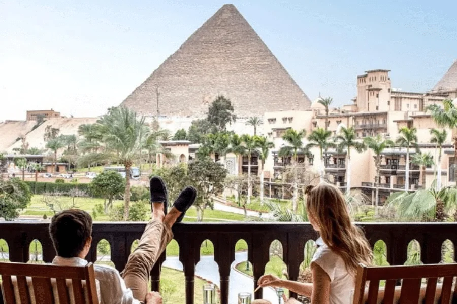 Pyramids of Giza, a part of our 6 Days Cairo and Nile Cruise Honeymoon Package.