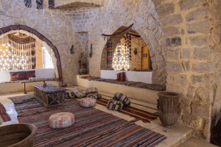 The setting room at Al Bawiti Hotel in Bahariya Oasis - Egypt Tours Group