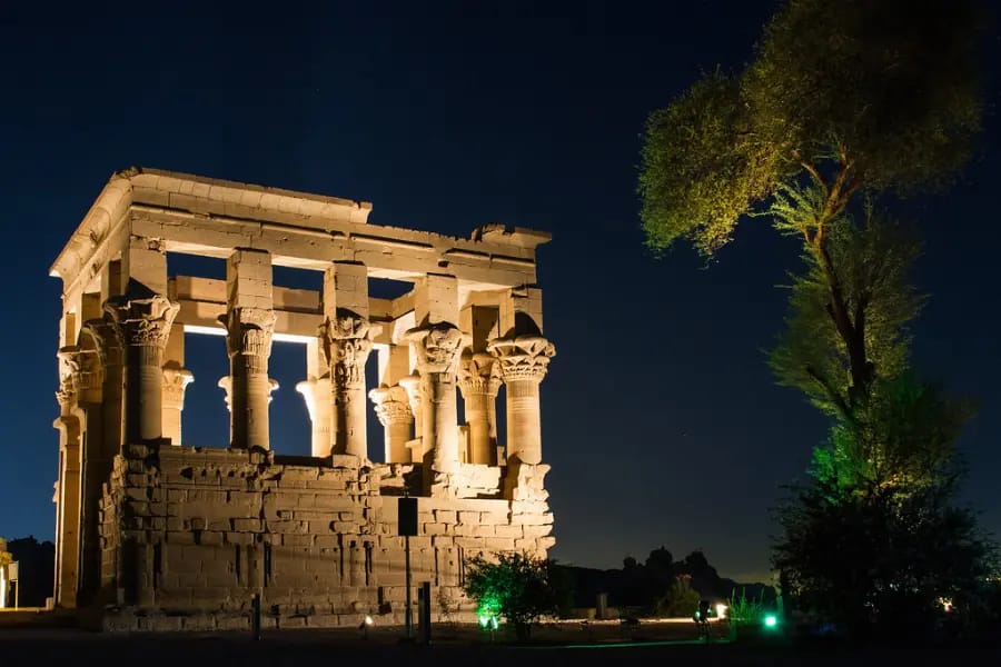 Philae Temple sound and light show featured in 14 Day Egypt Tours