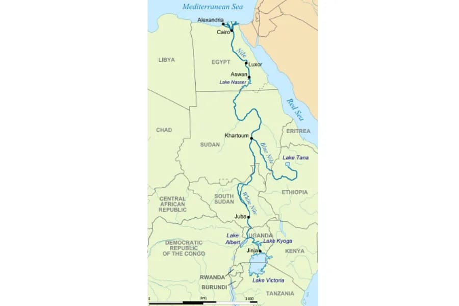 Map of the Nile River - Egypt Tours Group