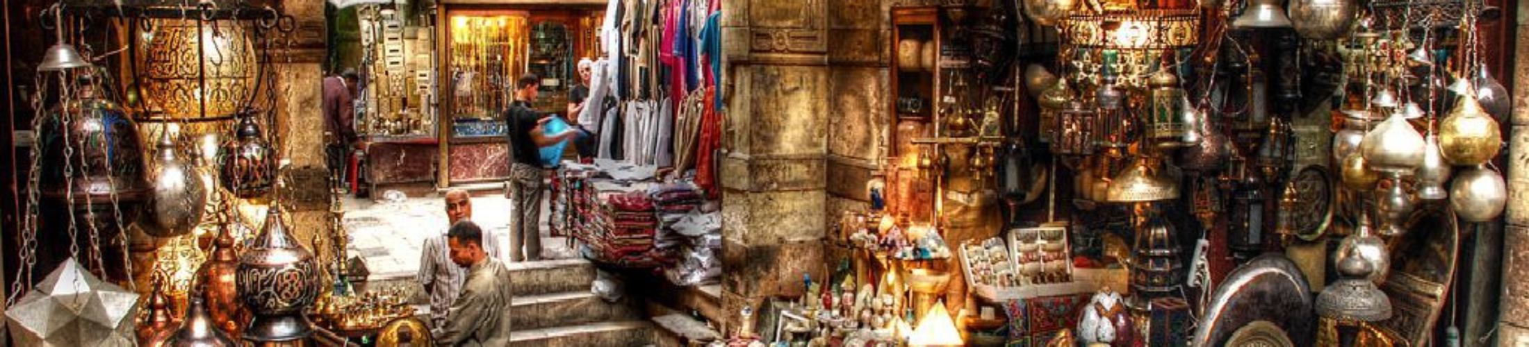 Traditional shops at Khan El Khalili market in Old Cairo during our 4 Days Family Tour in Cairo