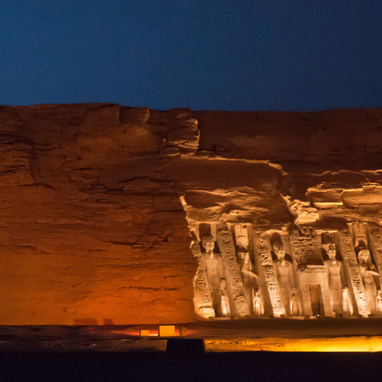 Abu Simbel Temple Under the Night Sky