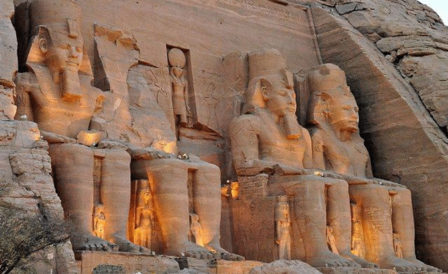 The magnificent Abu Simbel Temple in Aswan, Egypt.
