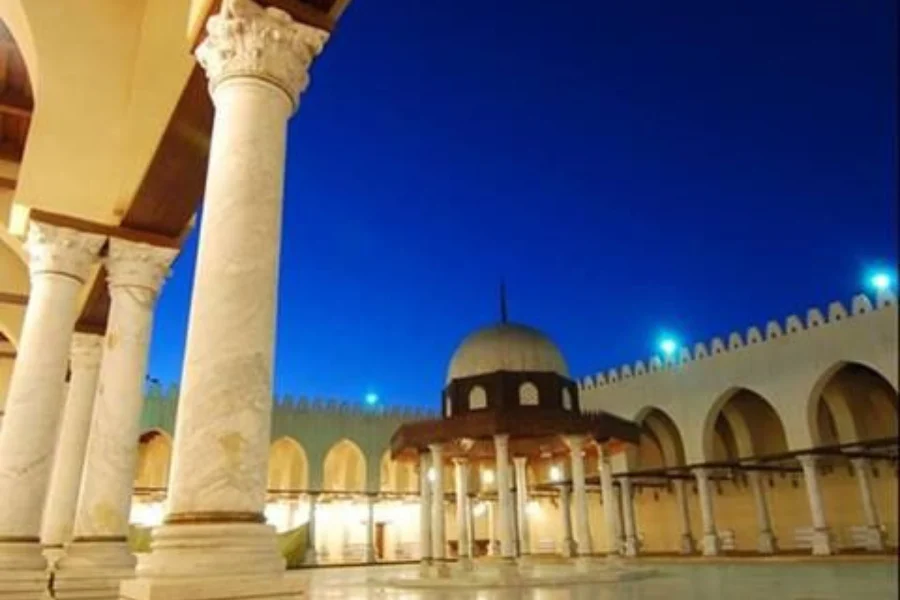 The historic Amr Ibn Al-As Mosque in Old Cairo, Egypt.