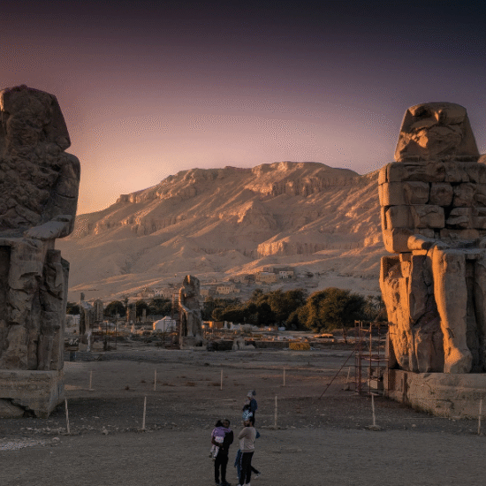 Colossi of Memnon statues in Luxor Egypt