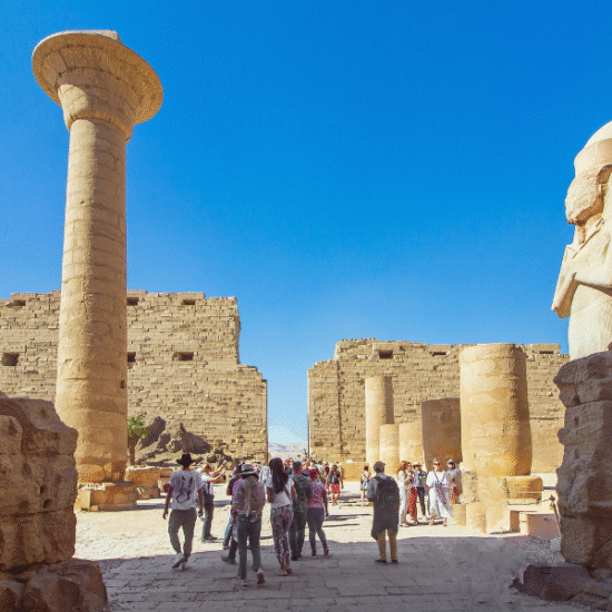 Luxor Temple illuminated at night, Egypt