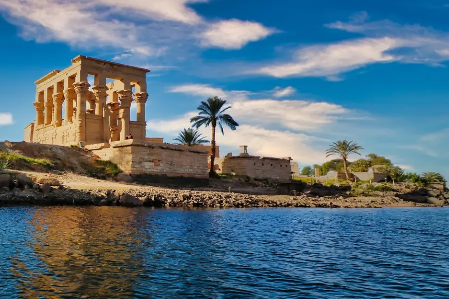 Explore the Temple of Philae and the majestic Hathoric columns