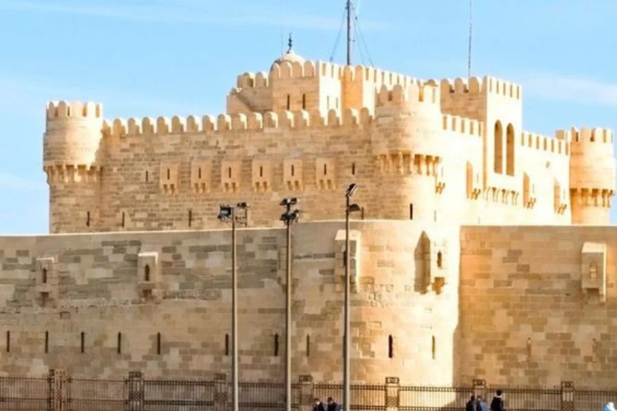 The Qaitbay Citadel on the Mediterranean coast of Alexandria, Egypt.
