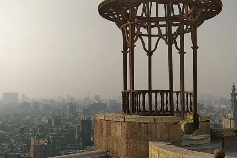 The Citadel of Saladin in Cairo, Egypt, overlooking the city skyline.