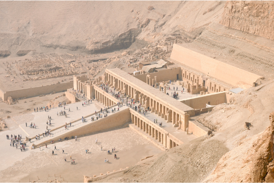Temple of Hatshepsut in Luxor, Egypt – majestic mortuary temple of the powerful female pharaoh. 5 Days Cairo and Luxor Family Tour in Egypt