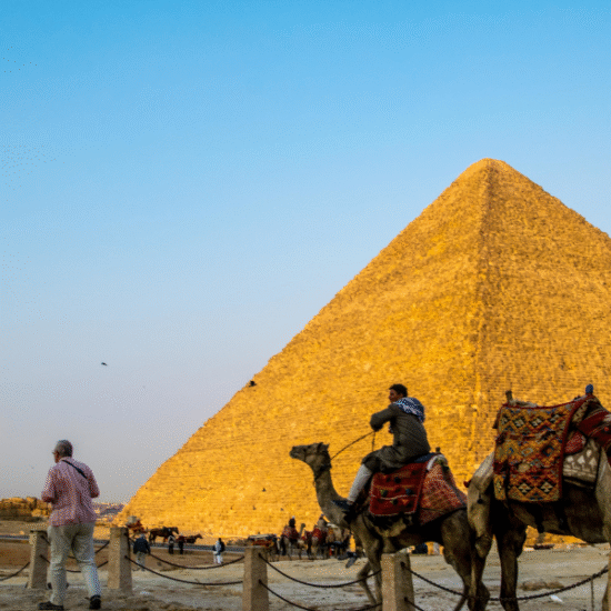 The Great Pyramids of Giza in Cairo, Egypt – iconic ancient wonder and top Egypt travel destination.