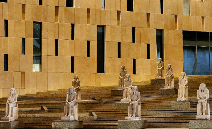 The Grand Egyptian Museum in Giza, Egypt – modern archaeological museum showcasing ancient Egyptian treasures.