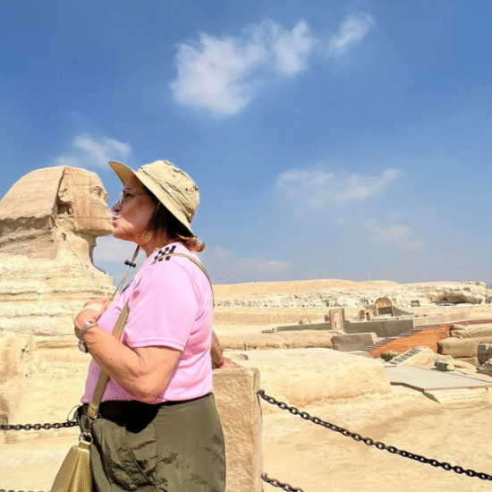 The Great Sphinx of Giza in Egypt – ancient limestone statue guarding the Pyramids of Giza - 8 Days Cairo & Nile Cruise Christmas Tours