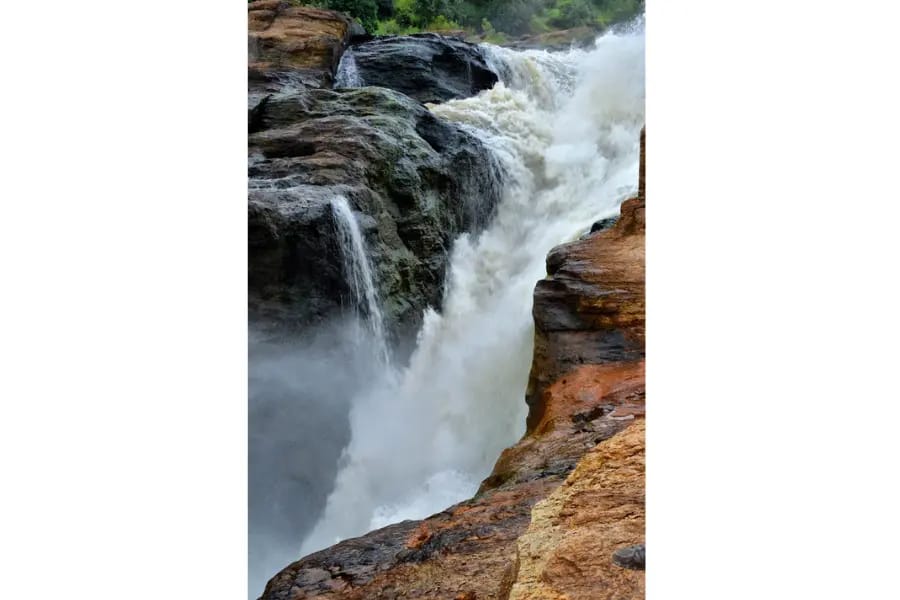 Waterfalls along the White Nile River in Africa