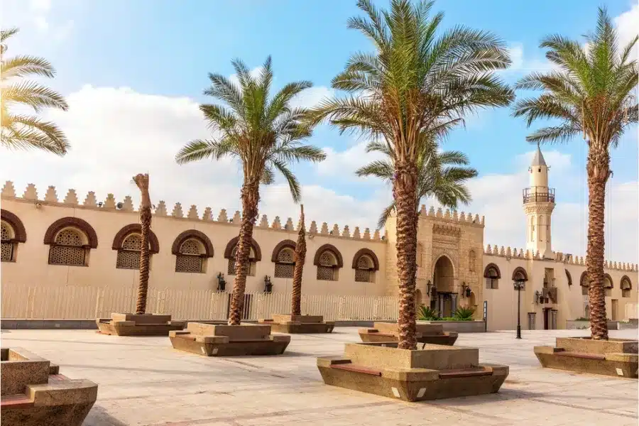 Amr Ibn Al-As Mosque Exterior in Old Cairo