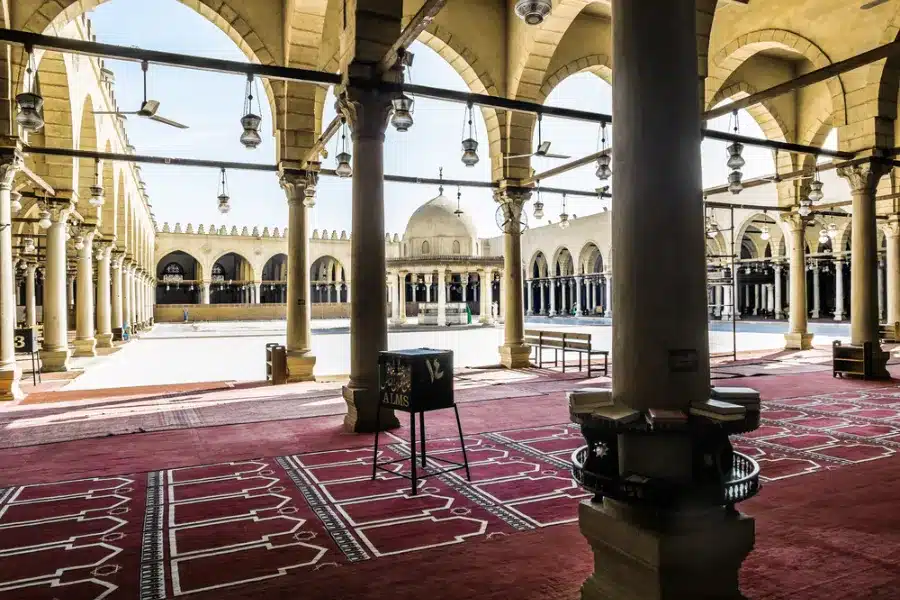 Amr Ibn Al-As Mosque Prayer Hall in Old Cairo