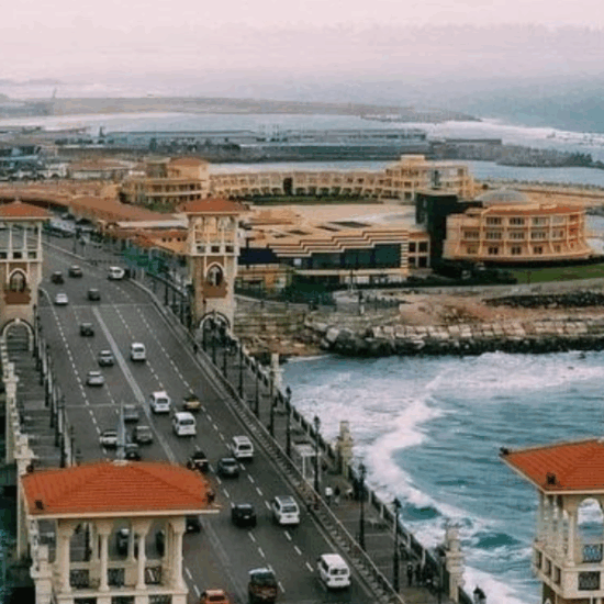 Stanley Bridge in Alexandria overlooking the Mediterranean Sea.