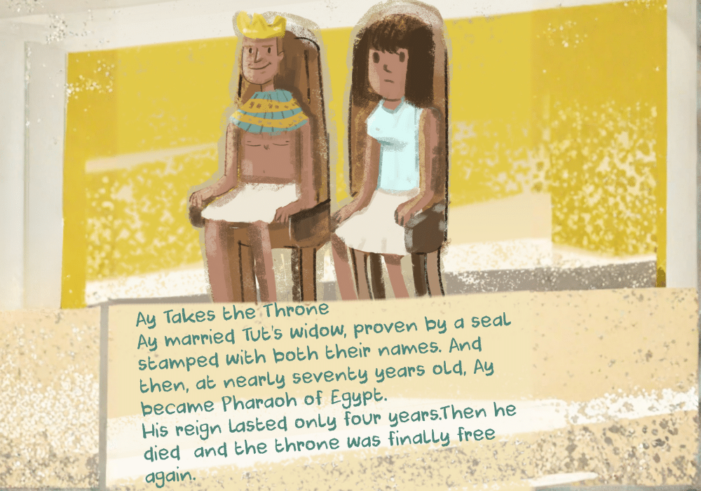 Ay wearing the royal crown after marrying Tutankhamun’s widow.