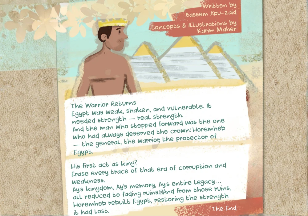 Horemheb erasing Ay’s legacy after becoming king of Egypt.
