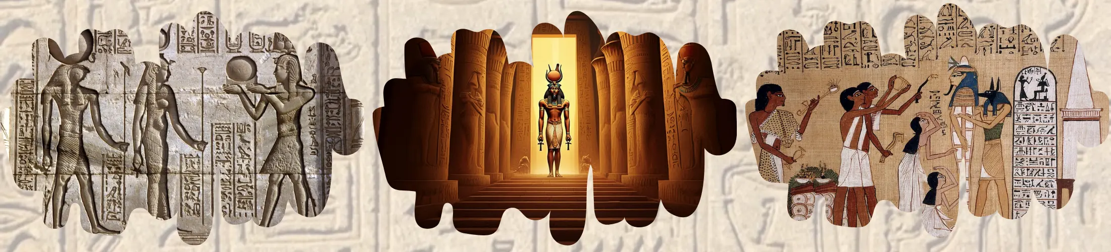Ancient Egypt stories cover showing Egyptian gods, temples, and ancient illustrations