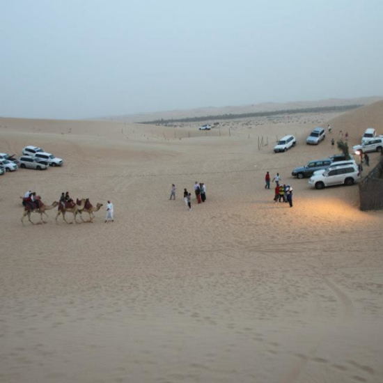An elderly man enjoying a desert safari in Hurghada