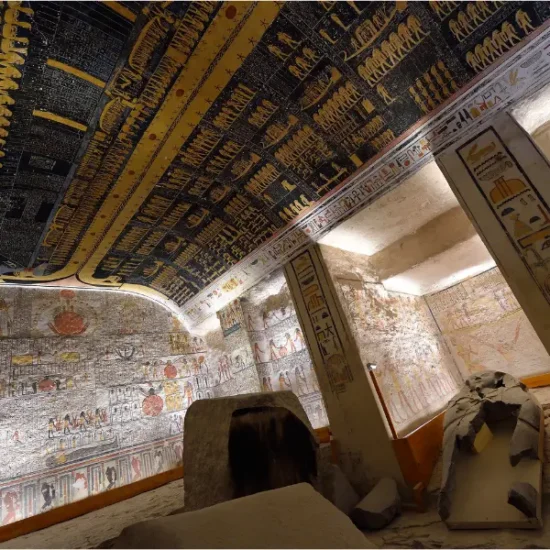 Ancient tomb interior in the Valley of the Kings, Egypt