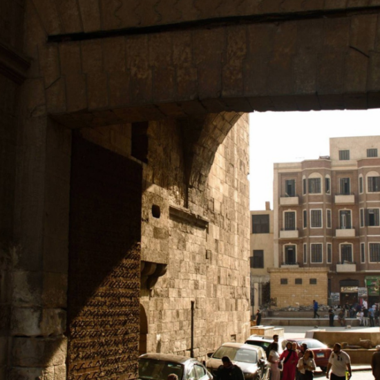 Historic Al Muizz Street with old Islamic architecture