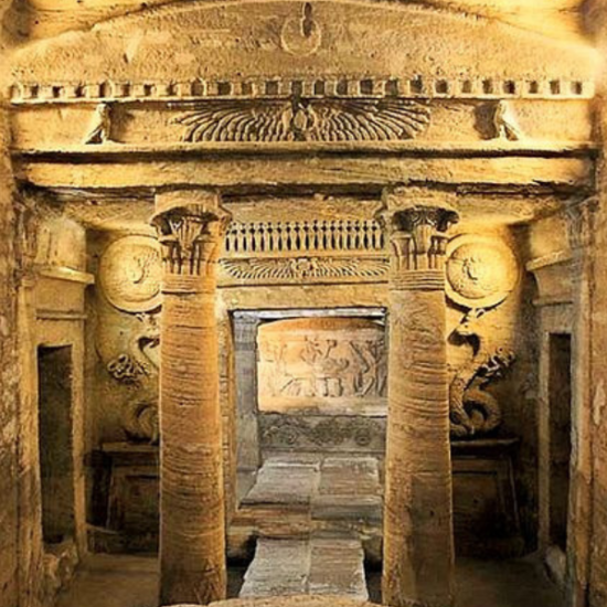 Interior of the Catacombs of Kom El Shoqafa in Alexandria