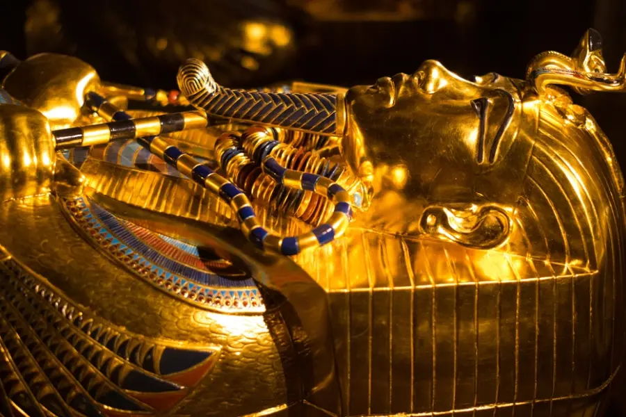 Golden coffin of Tutankhamun displayed at the Grand Egyptian Museum