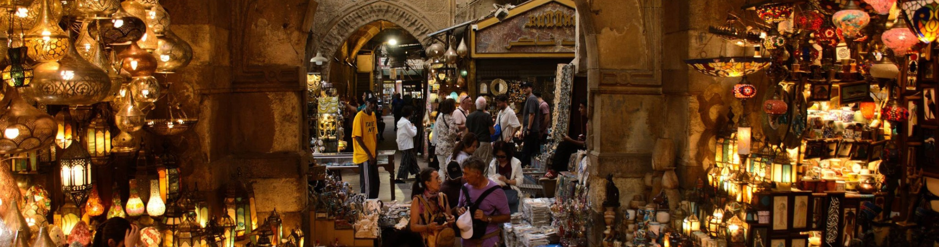 Khan El Khalili Street illuminated at night in Cairo as a part of our 5 days Cairo and Alexandria cheap holiday