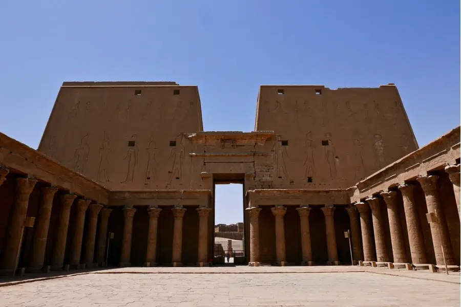 Sanctuary inside Temple of Horus in Edfu Egypt
