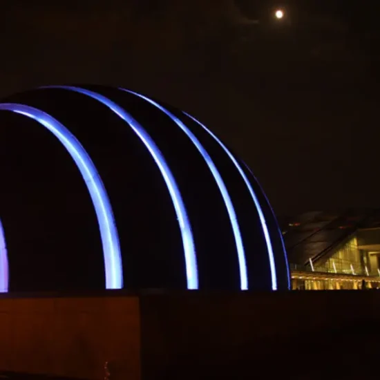 Bibliotheca Alexandrina illuminated at night