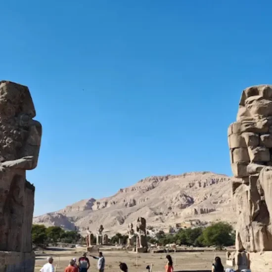 Colossi of Memnon statues in the morning