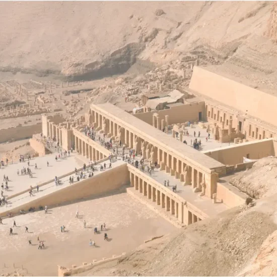 Hatshepsut Temple wide view in the mountain