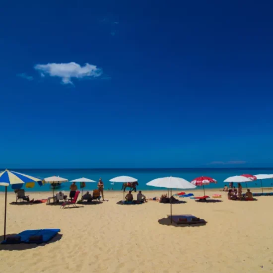 Hurghada beach with tourists