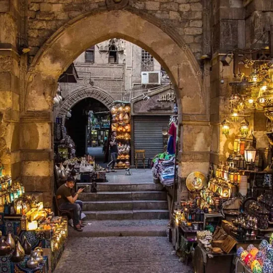 Khan El Khalili street at night