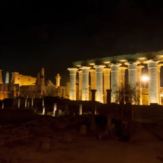 Luxor Temple illuminated at night