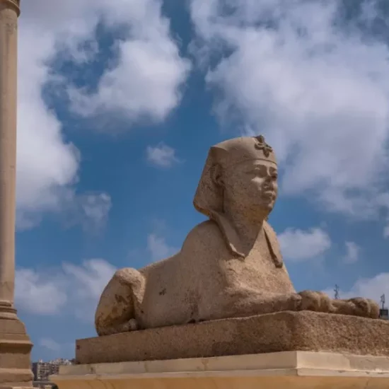 Pompey’s Pillar in Alexandria, a part of pir a part of our 12 Days Egypt Family Tour