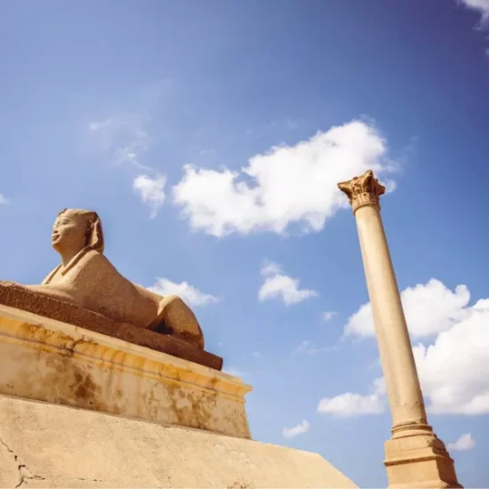 Pompey’s Pillar in Alexandria by day
