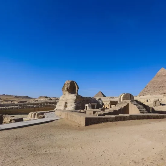 Pyramids of Giza and the Great Sphinx during our 7 Days Cairo, Luxor and Hurghada Family Tour