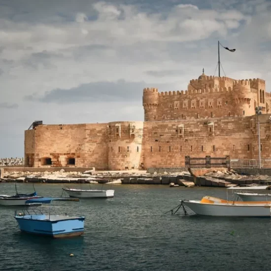 Qaitbay Citadel overlooking the Mediterranean Sea