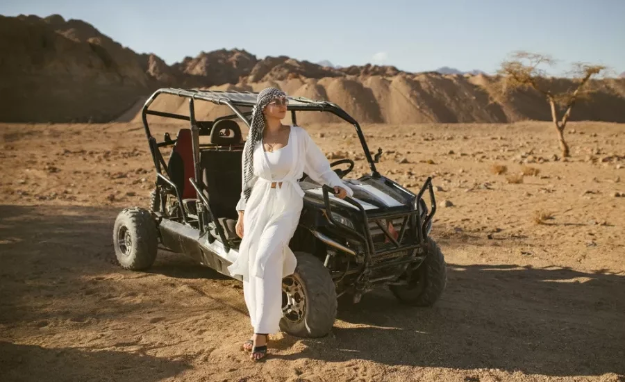 Girl enjoying desert safari in Sharm El Sheikh - 7 Days Cairo and Sharm El Sheikh Family Tour