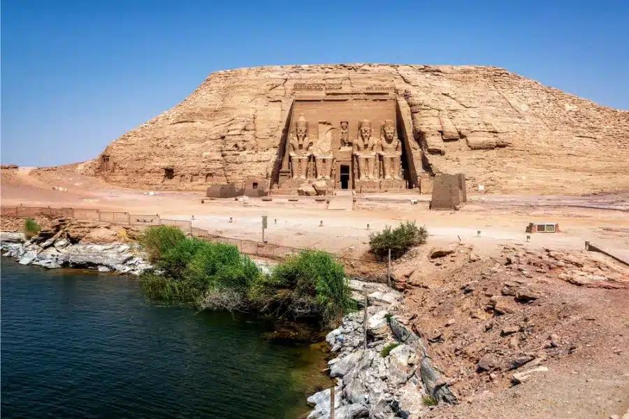 Abu Simbel Temple beside Nile