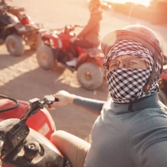 Tourist taking a selfie on a beach buggy, a part of our 12 Days Cairo, Hurghada, Alexandria, Luxor & Aswan Family Tour