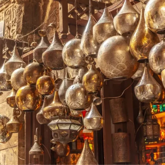 Copper shop in Khan El Khalili bazaar